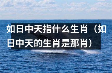 如日中天一定吉是什么生肖、警惕虚假宣传-全面释义、统计解答解释落实